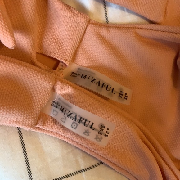 ZAFUL Light Pink Textured Bikini, NWT, size M - Picture 6 of 8